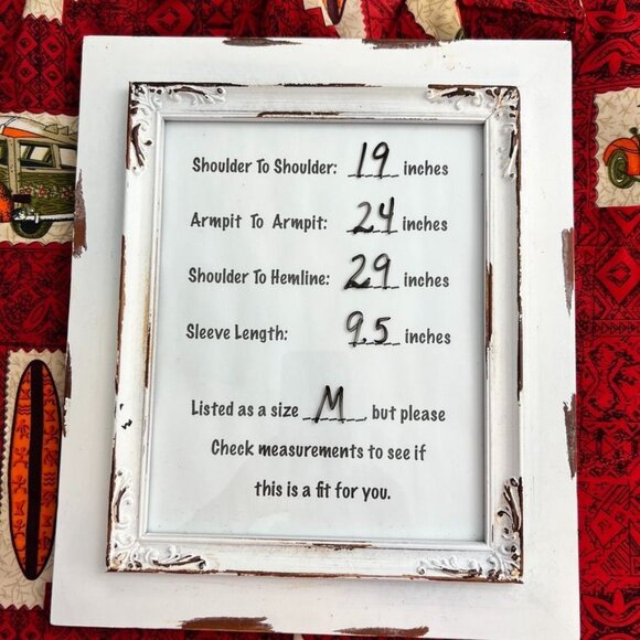 Vintage Roundy Bays Surf Hawaiian Shirt Size M Woody Print Red Beach - Picture 9 of 11